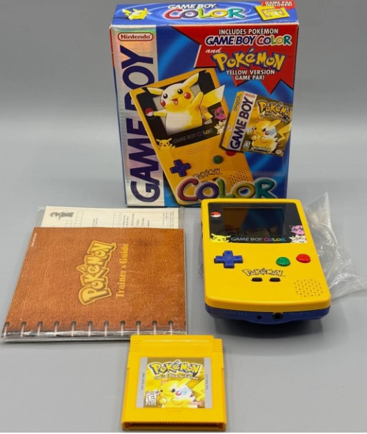 Nintendo Game Boy Color Handheld Console Pokemon Yellow Bundle CIB Complete